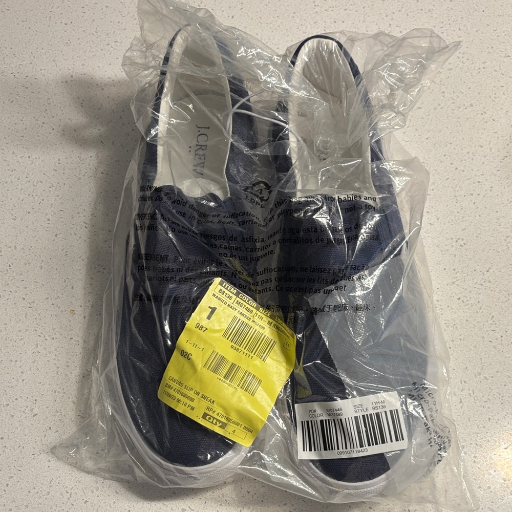 J. Crew Dark Blue Slip-On Shoes